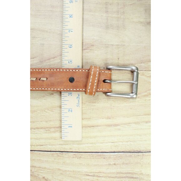 Diamond Gusset Men's Tan Full Grain Cowhide Leather Casual Work Belt Size 40 - Picture 10 of 11